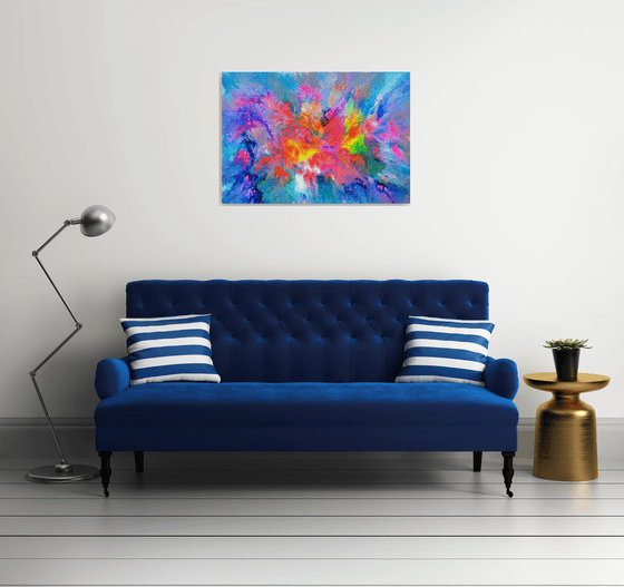 Cosmic Love - 100x70 cm - XL Large Abstract Painting