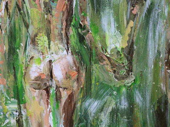 Nude/nature: TOGETHER 60 x 100 cm.| 24"x 39,4" couple in nature by Oswin Gesselli