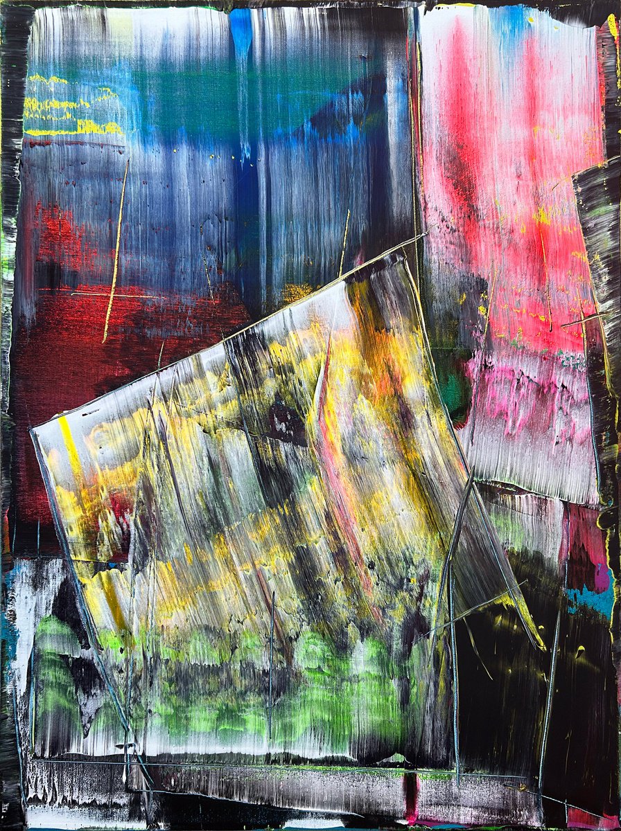 Expressive Abstract Acrylic Painting By Preston M. Smith (Pms), 30 X 40", "Broad Strokes", Original Artwork