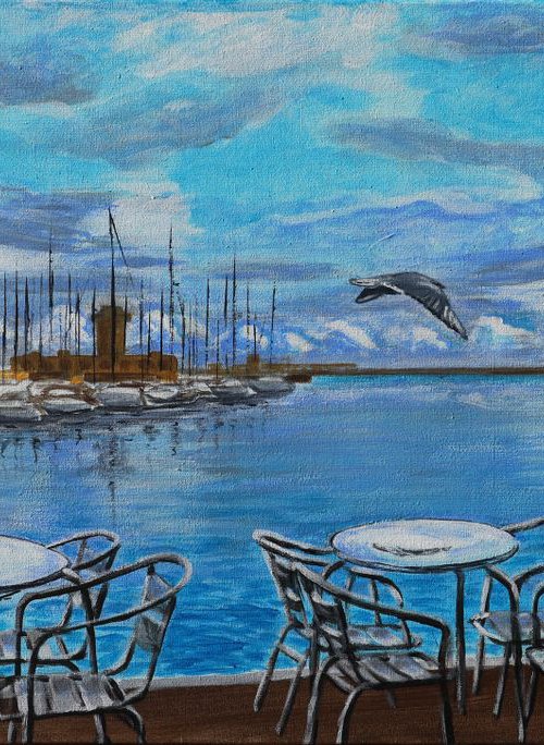 Cafe of Noir, Alicante, 70*40 by Dmytro Yeromenko