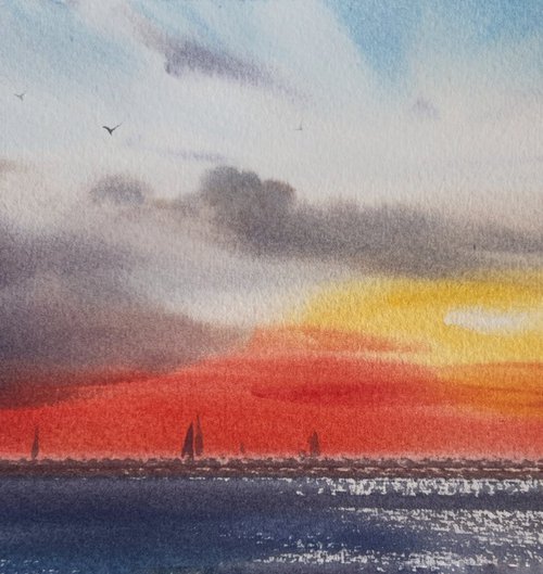 Sunset on the sea #8 by Eugenia Gorbacheva