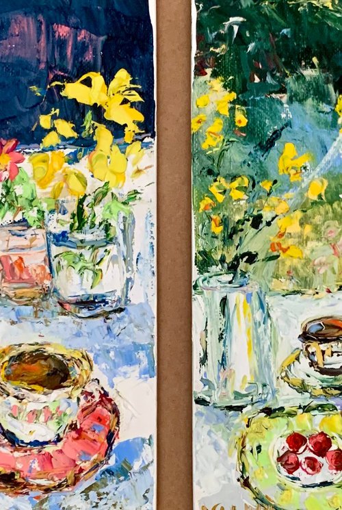 Summer Still life in garden by Vilma Gataveckienė