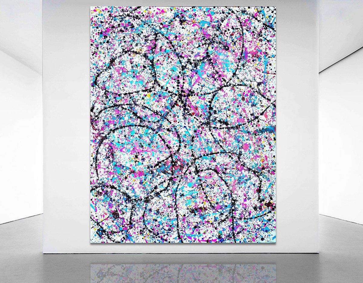 Organic Abstract Acrylic Painting By Estelle Asmodelle, 66 X 84, Path Through The Universe, Original Artwork