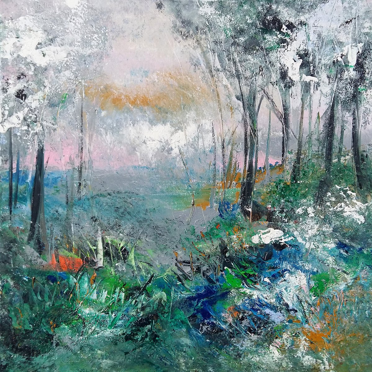 In the shade of the forest, 80x80 by Abbie