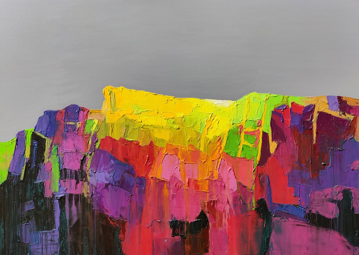 Impressionistic Landscape Acrylic Painting By Abhishek Kumar, 66 X 48, Mystery Of God 7, Original Artwork