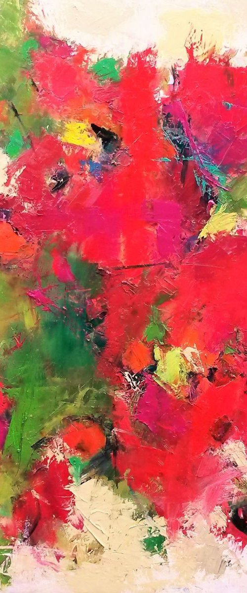 Through the Roses - Large oil painting by Angela  Dierks