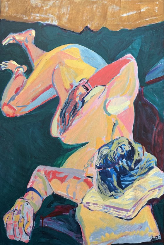 Nude lady relaxing