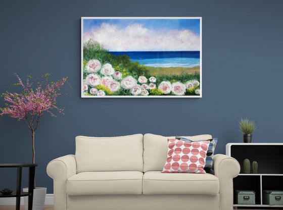 ocean flowers painting