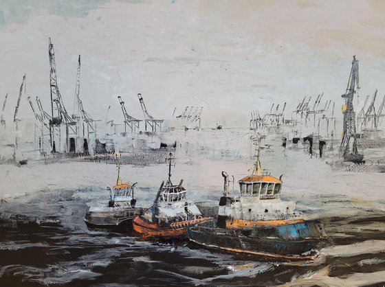 Three tugboats