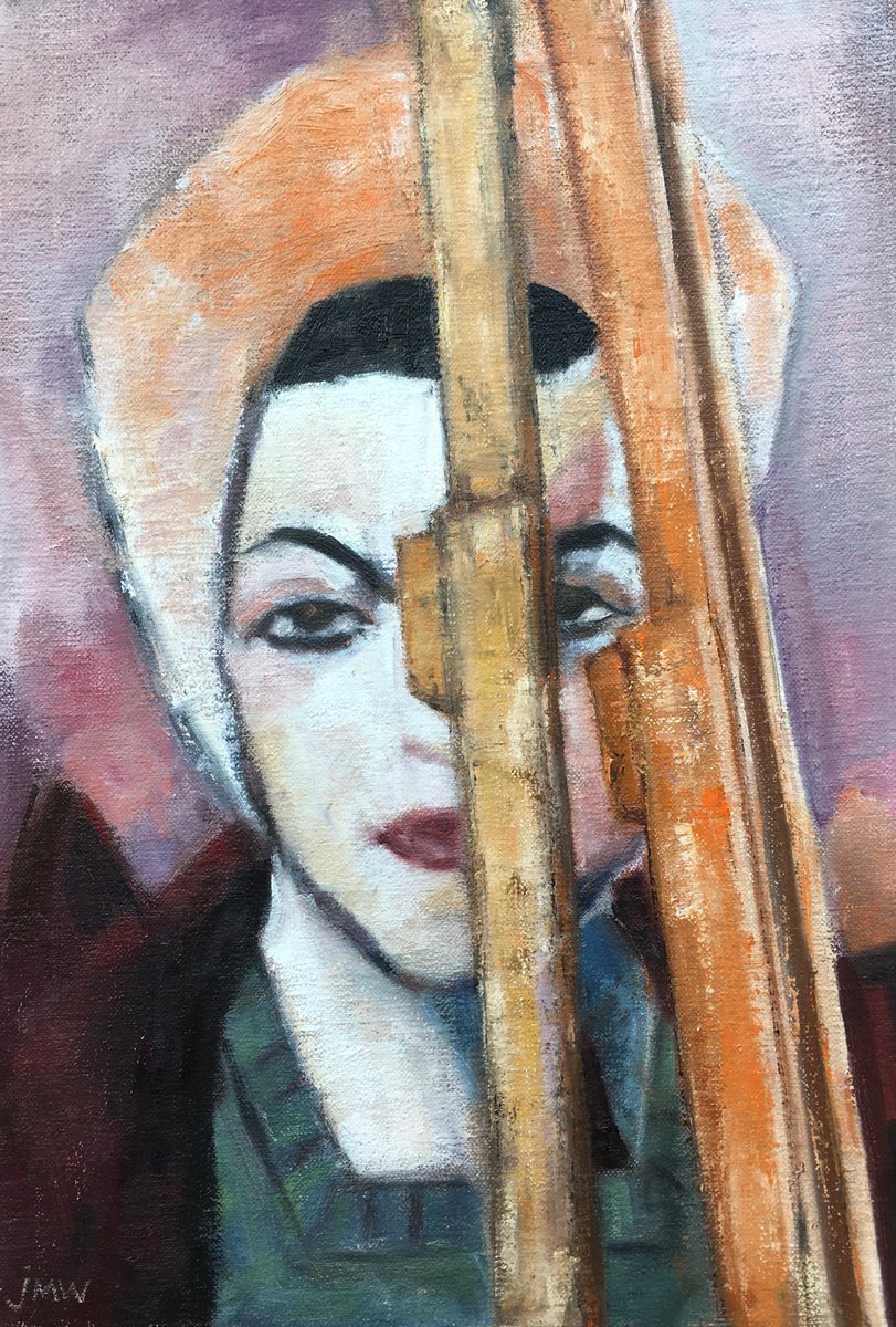 A Beautiful Lady behind an Easel by Judith Fisher