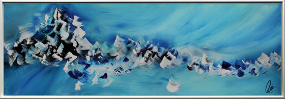 Lyrics of the Ocean - Abstract Art - Acrylic Painting - Canvas Art - Framed Painting - Abstract Sea Painting - Ready to Hang