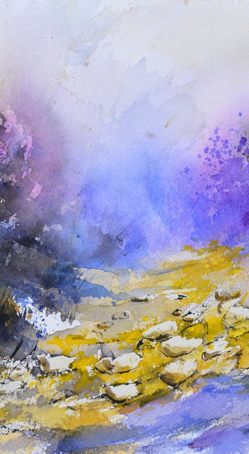 The valley of mists watercolor by Pol Henry Ledent