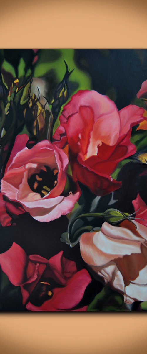 Roses  painting, Eustoma by Simona Tsvetkova
