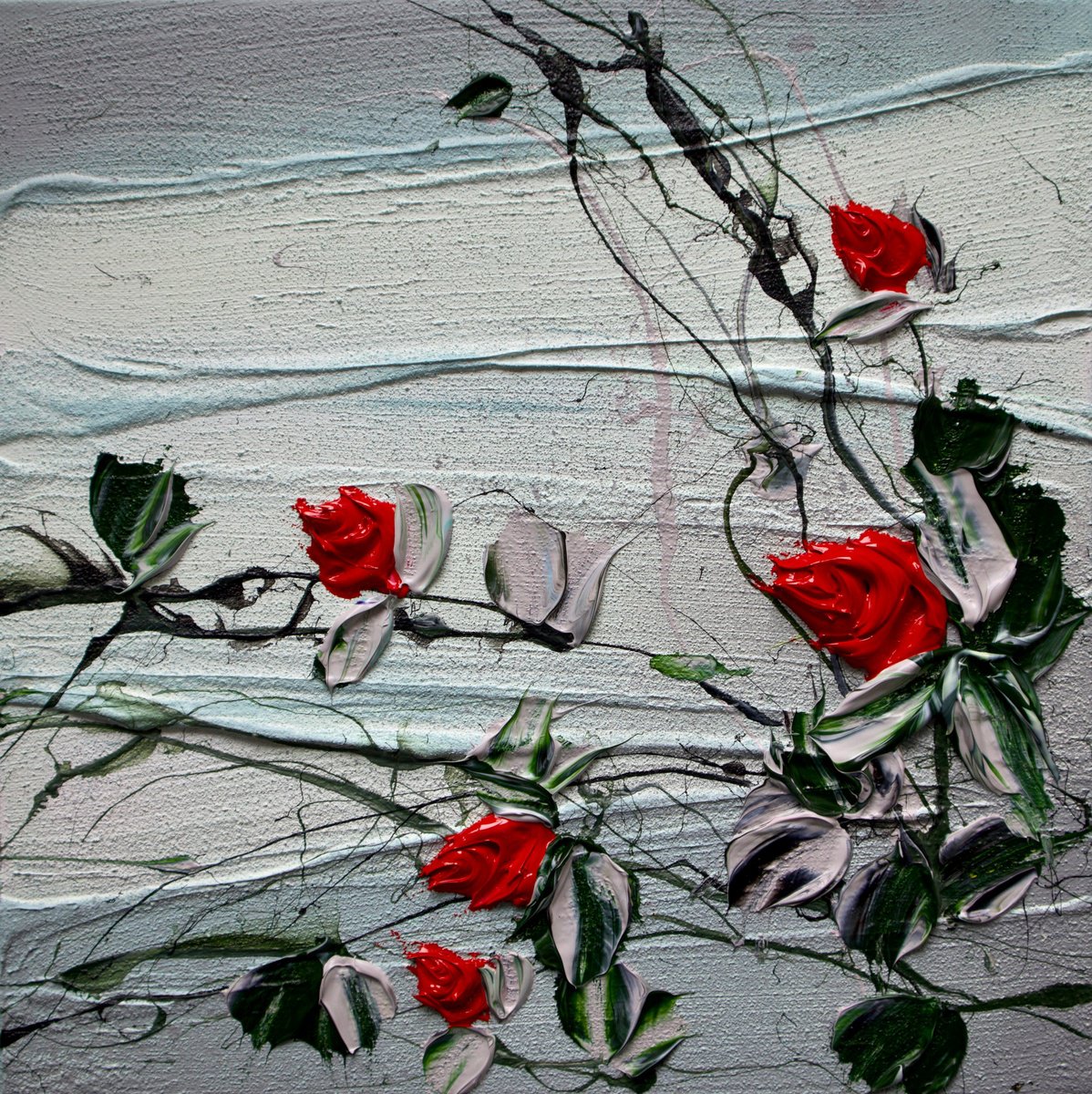 "Red Roses" Small floral art by Anastassia Skopp