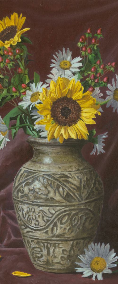 Sunflowers and Daisies by Glen Solosky