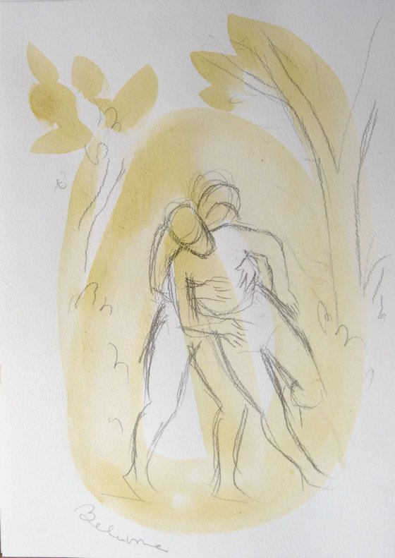 Supporting each other, triptych, 21x29 cm each