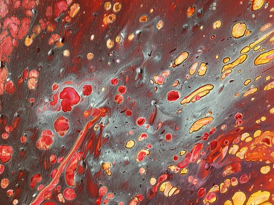 "Molten" - FREE USA SHIPPING - Original Abstract PMS Fluid Acrylic Painting - 16 x 20 inches