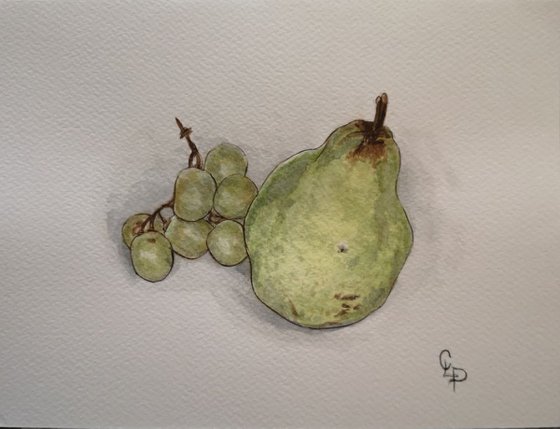Pear and grapes