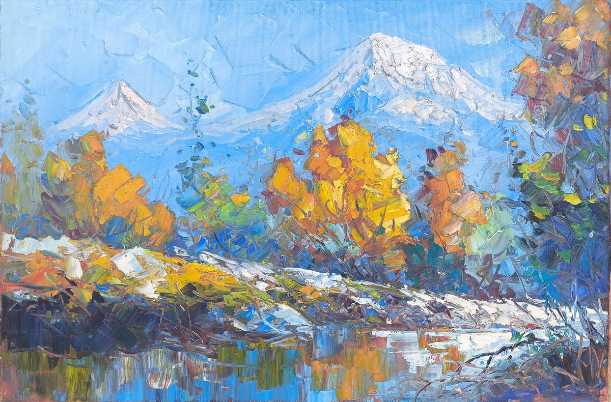 Ararat In Autumn Gold By Narek Qochunc, 24 X 16, Artwork For Sale On Artfinder