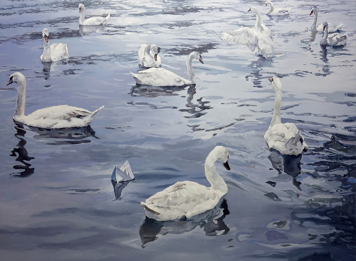 Impressionistic Landscape Oil Painting By Anatolii Varvarov, 69 X 53, Became Friends, Original Artwork