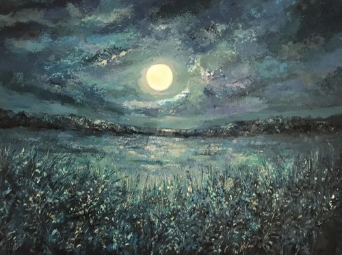 Moonlight on the Marsh by Colette Baumback