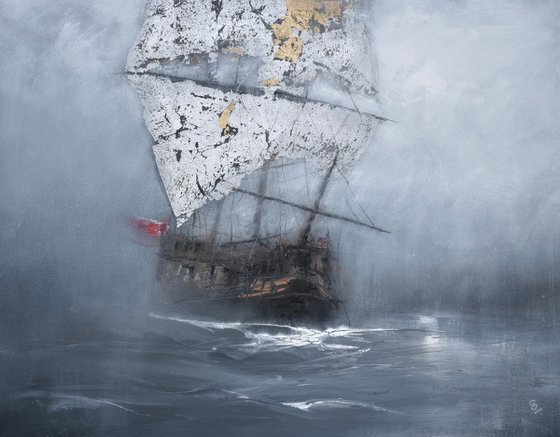 Harbor of destroyed dreams - Lost in the Fog  SPECIAL PRICE !!! W 120 x H 94 cm