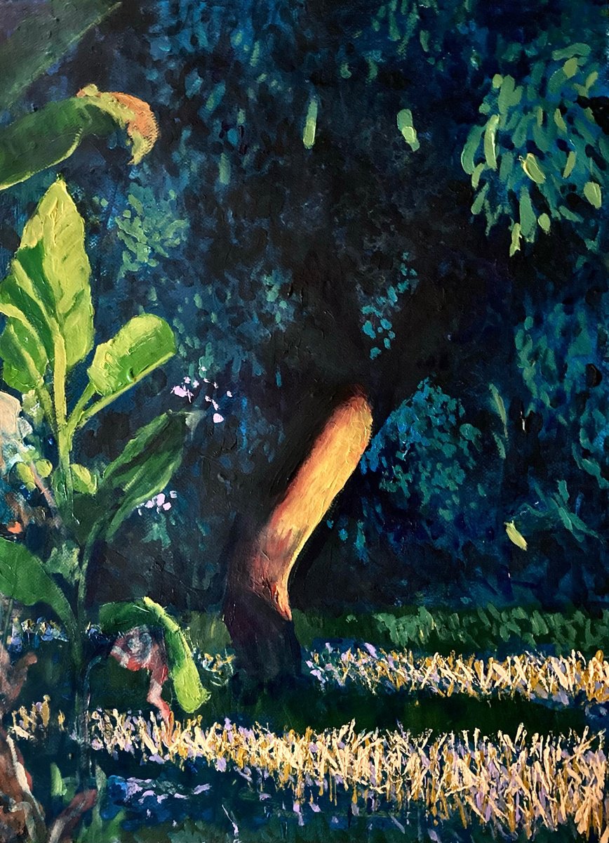 Impressionistic Landscape Acrylic Painting By John Cottee, 22 X 30, Sun & Shade, Original Artwork