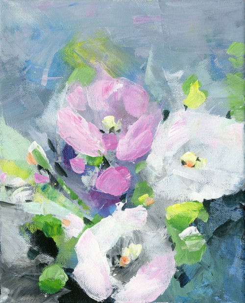 Soft Blooms 7 - Floral Painting by Kathy Morton Stanion by Kathy Morton Stanion