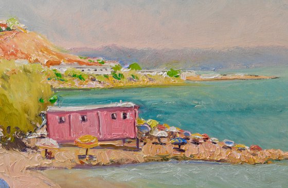 Beach with a Pink House