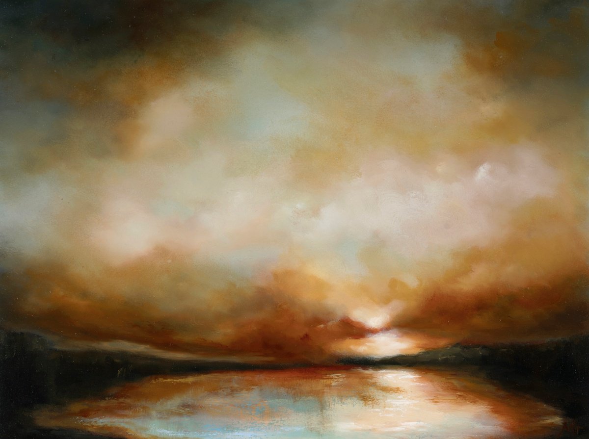 Sunset In The Lake District 2 By Rolf Marriott, 15 X 11, Artwork For Sale On Artfinder
