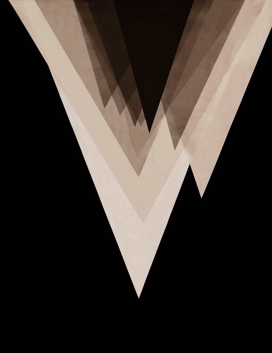 Geometric Abstract Acrylic Painting By Catia Goffinet, 48 X 61, Origins - Black, Original Artwork