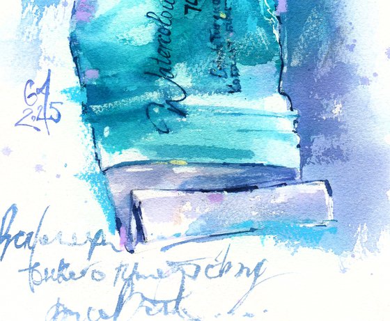 Turquoise v2. Tube watercolour