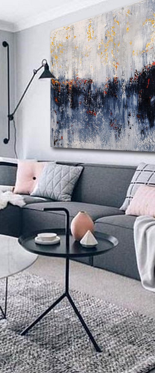 195x115cm. / Abstract triptych / Abstract 1274 by Alex Senchenko