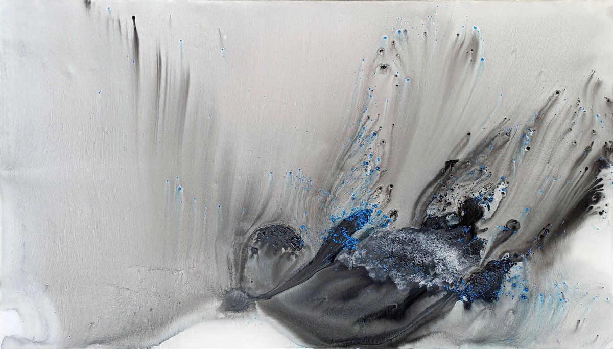 Abstract Landscape Acrylic Painting By Muriel Napoli, 71 X 39", Nature 436, Original Artwork