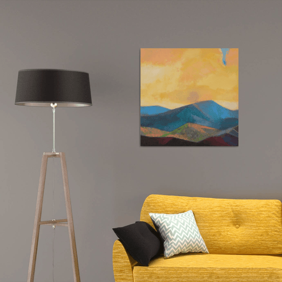 After a trip to the mountains 30x30 inch 76x76 cm by Bo Kravchenko