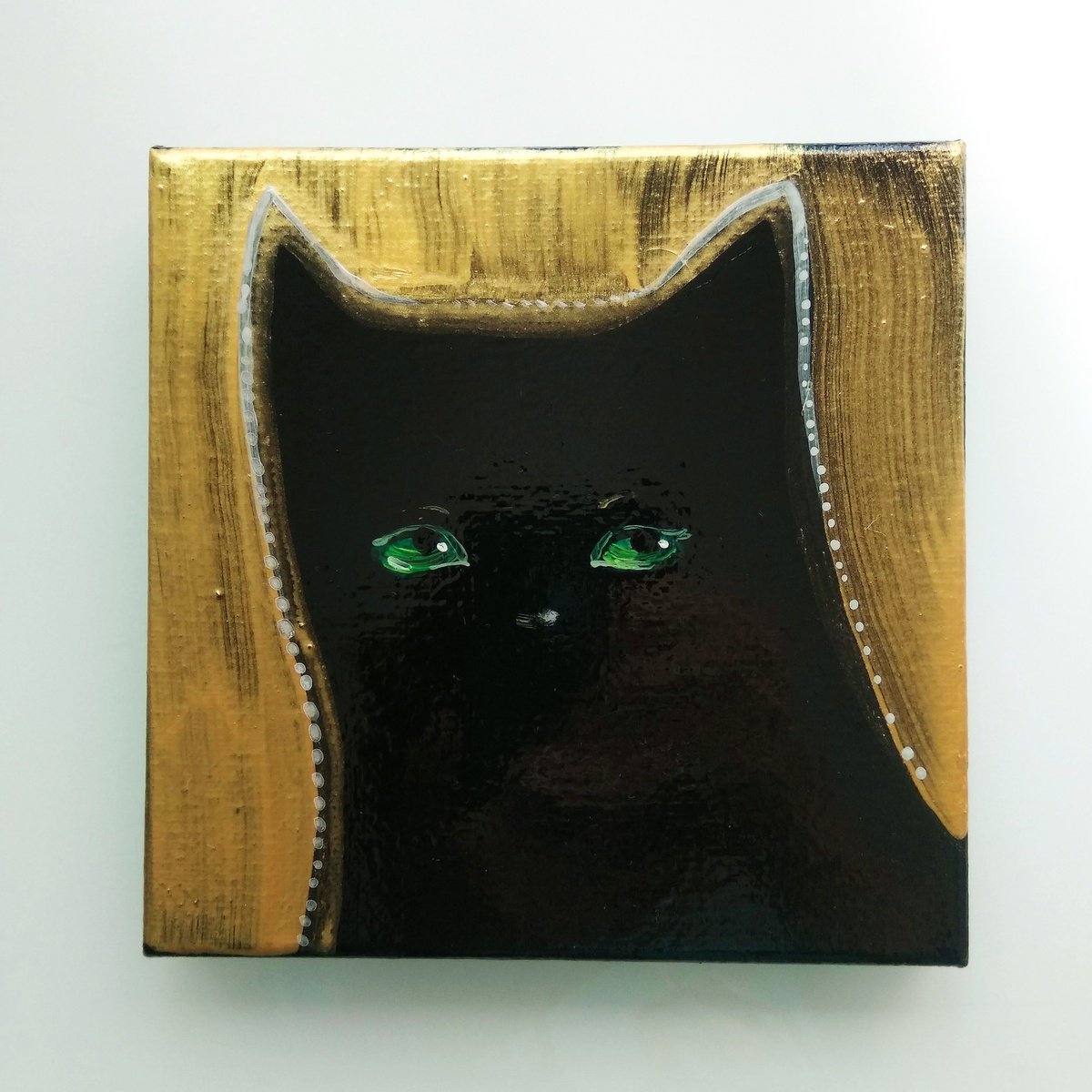 Impressionistic Animal Acrylic Painting By Marya, 6 X 6", "Cats", Original Artwork