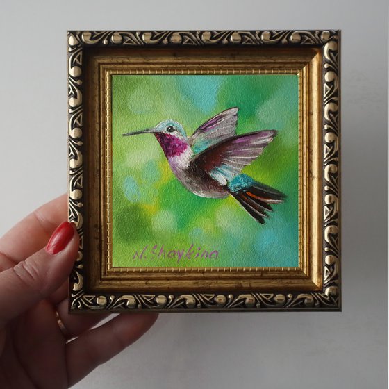 Hummingbird in Flight, Birds Lover Gift