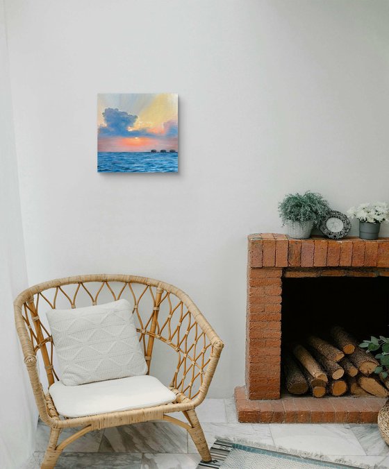 Hawaiian sunset hand-painted Oil Painting