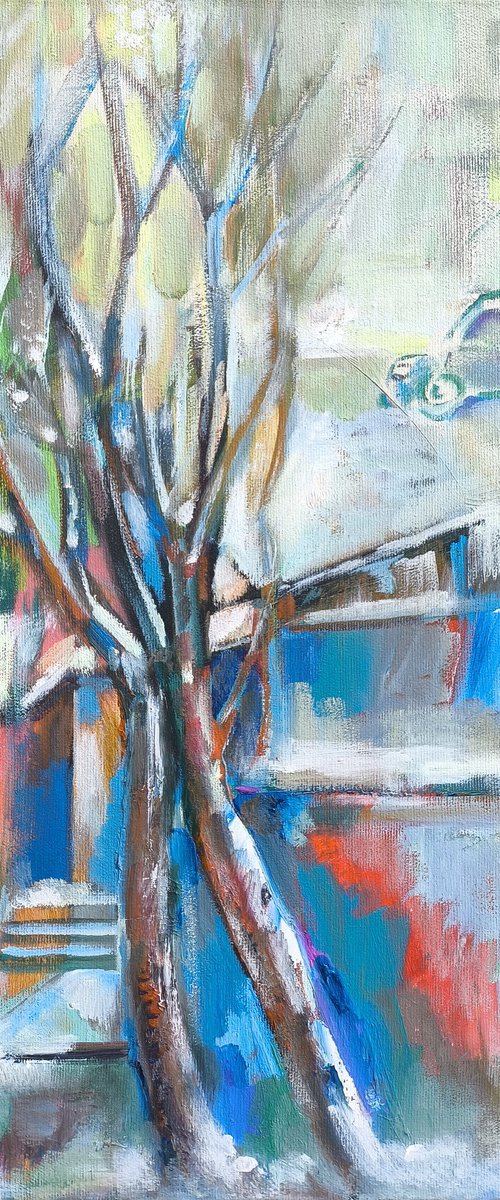 Snowy City Corner by Seyran Gasparian