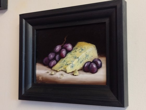 Blue Stilton Cheese with grapes