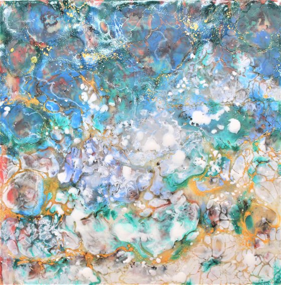"Mardi Gras" encaustic