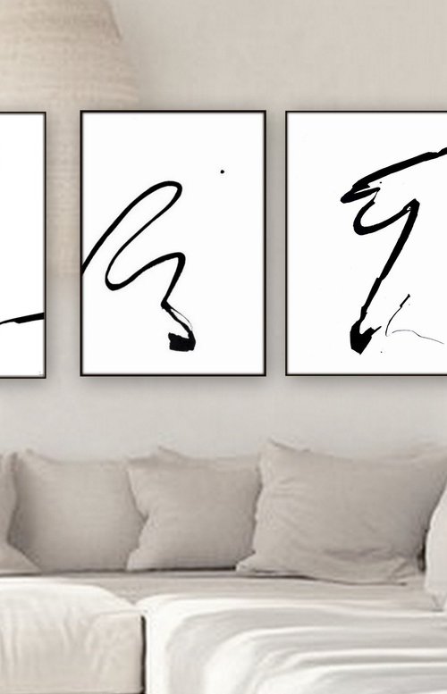 Abstract artwork. Set of 3. by Nadia Moniatis