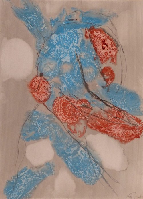 Prolegomena, Acrylic on paper #41, 29x42 cm by Frederic Belaubre