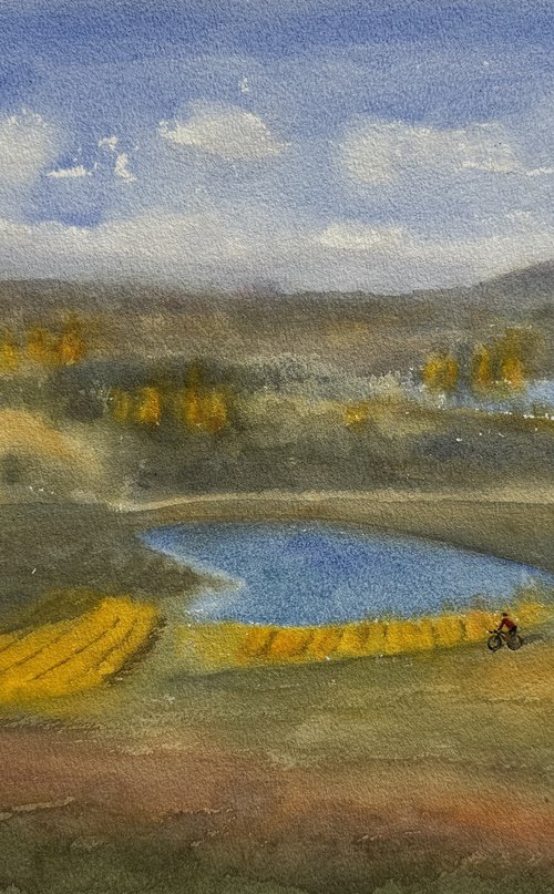 Cycling in Canberra arboretum by Shelly Du