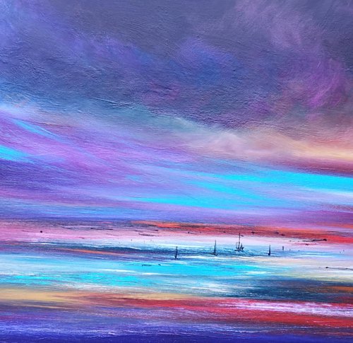 A Beautiful Day - seascape, emotional, panoramic by Mel Graham