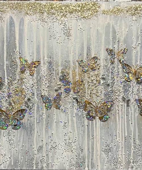 Golden Butterflies by Henrieta Angel