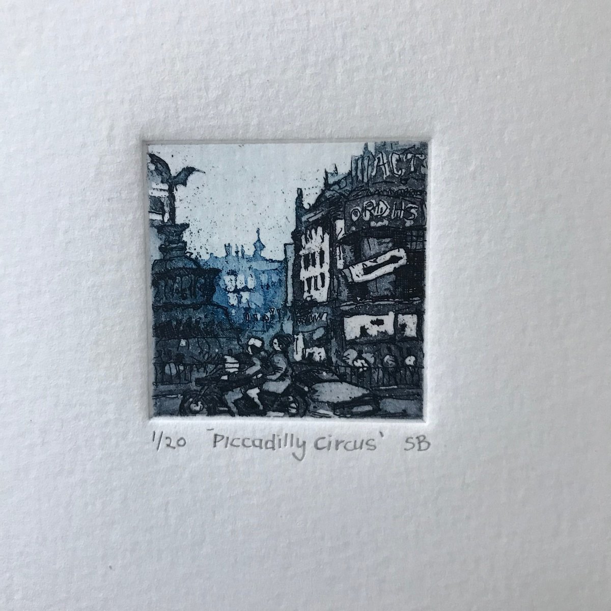 Cityscapes Etchings & Engravings By Stephen Brook, 6 X 6", Piccadilly Circus., Original Artwork