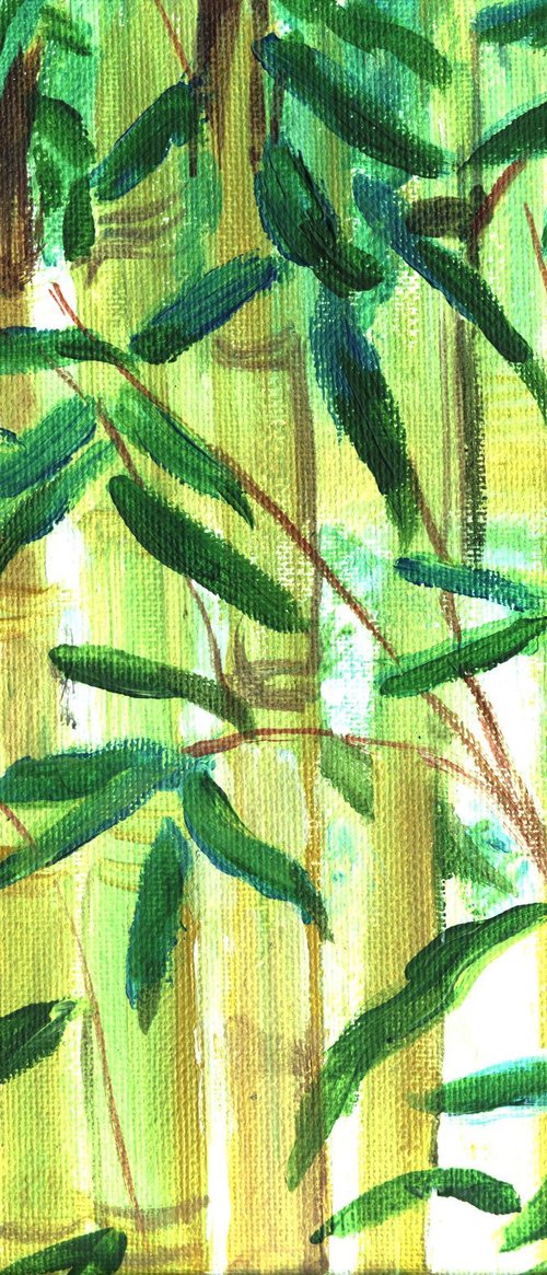 golden bamboo stems by Sandra Fisher