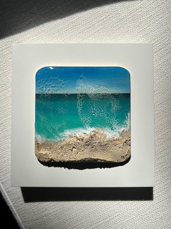 "Little wave" #17 - Miniature square painting