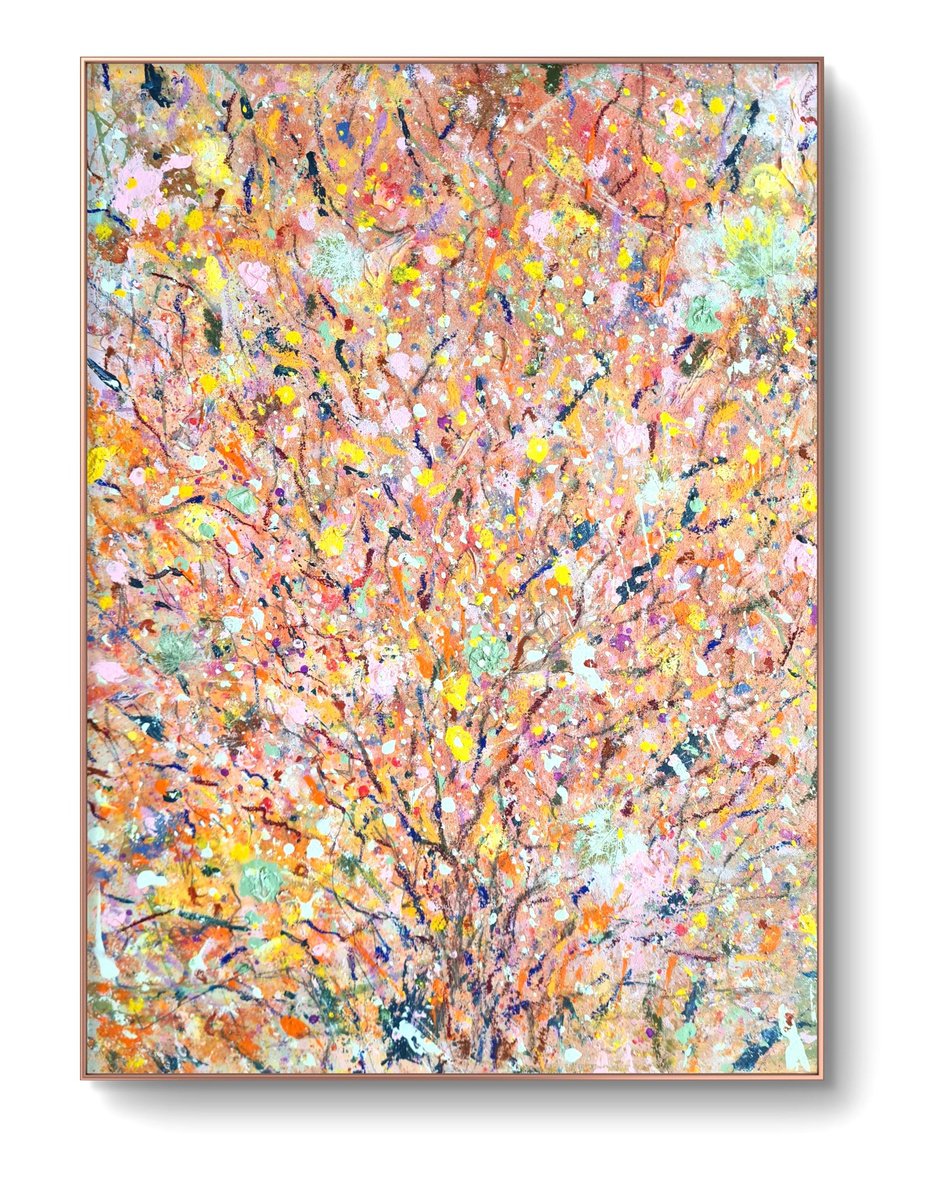 Expressive Landscape Painting By Marian Gorin, 22 X 30", Ascetic Eves Iv, Original Artwork